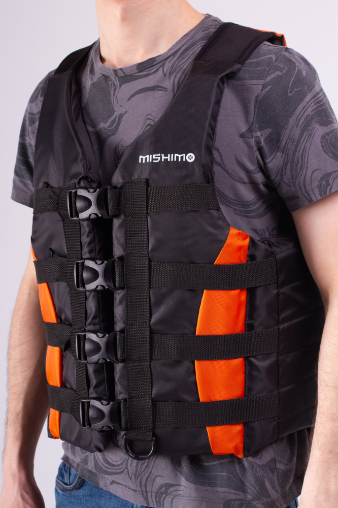 Жилет спасательный MISHIMO PRO Премиум качества Черно-оранжевый в Нефтекамске