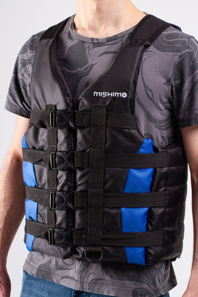Жилет спасательный MISHIMO PRO Премиум качества Черно-синий в Нефтекамске