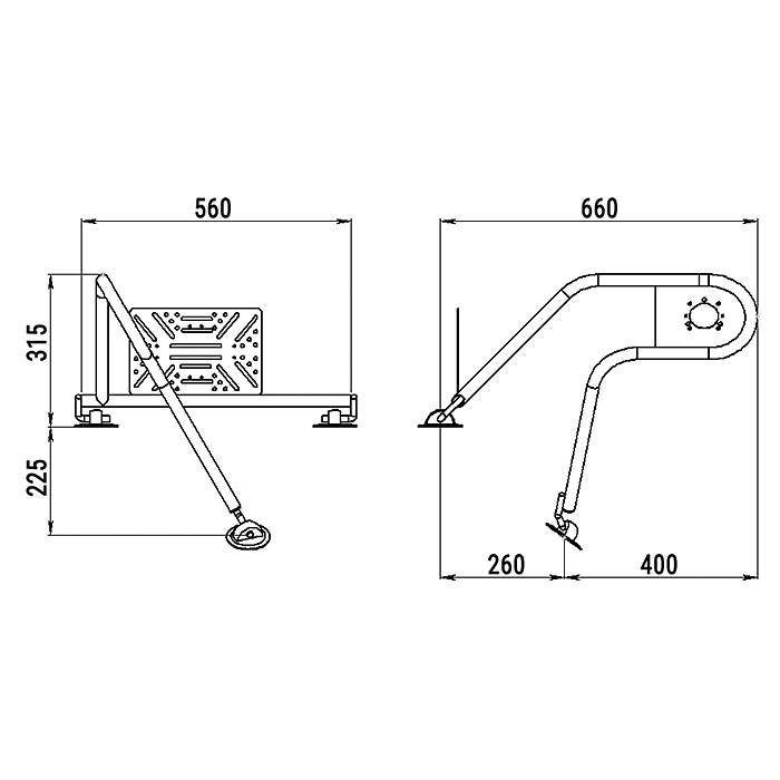 Стойка рулевая с креплением на баллон надувной лодки 25мм в Нефтекамске