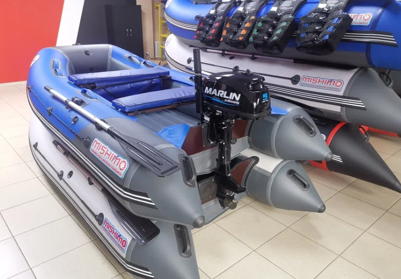 КОМПЛЕКТ ЛОДКА MISHIMO LITE 315 + МОТОР 5л.с в Нефтекамске