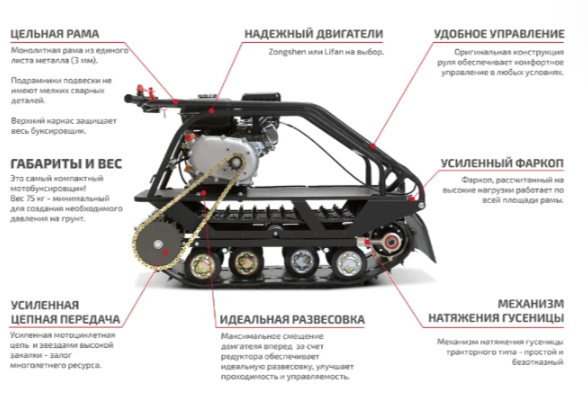 Мотобуксировщик НОРКА 380 MINI 9 л.с. в Нефтекамске