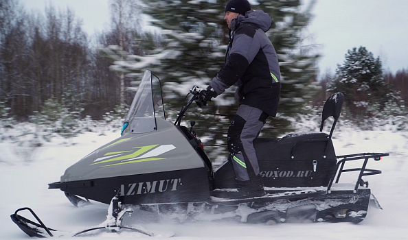 Миниснегоход Бурлак Азимут 20 л.с. , эл.запуск, реверс, тормоз гидравл, капот серый в Нефтекамске