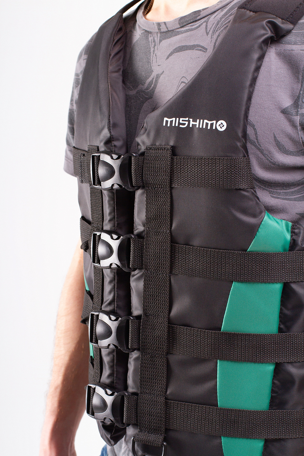 Жилет спасательный MISHIMO PRO Премиум качества Черно-зеленый в Нефтекамске