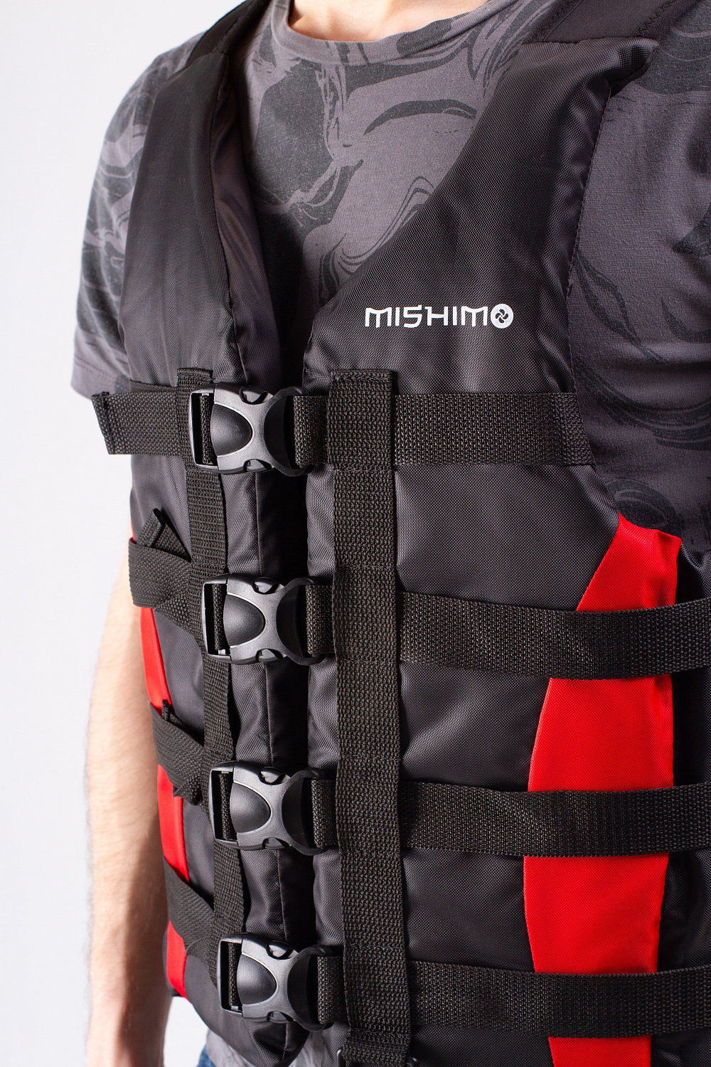 Жилет спасательный MISHIMO PRO Премиум качества Черно-красный в Нефтекамске